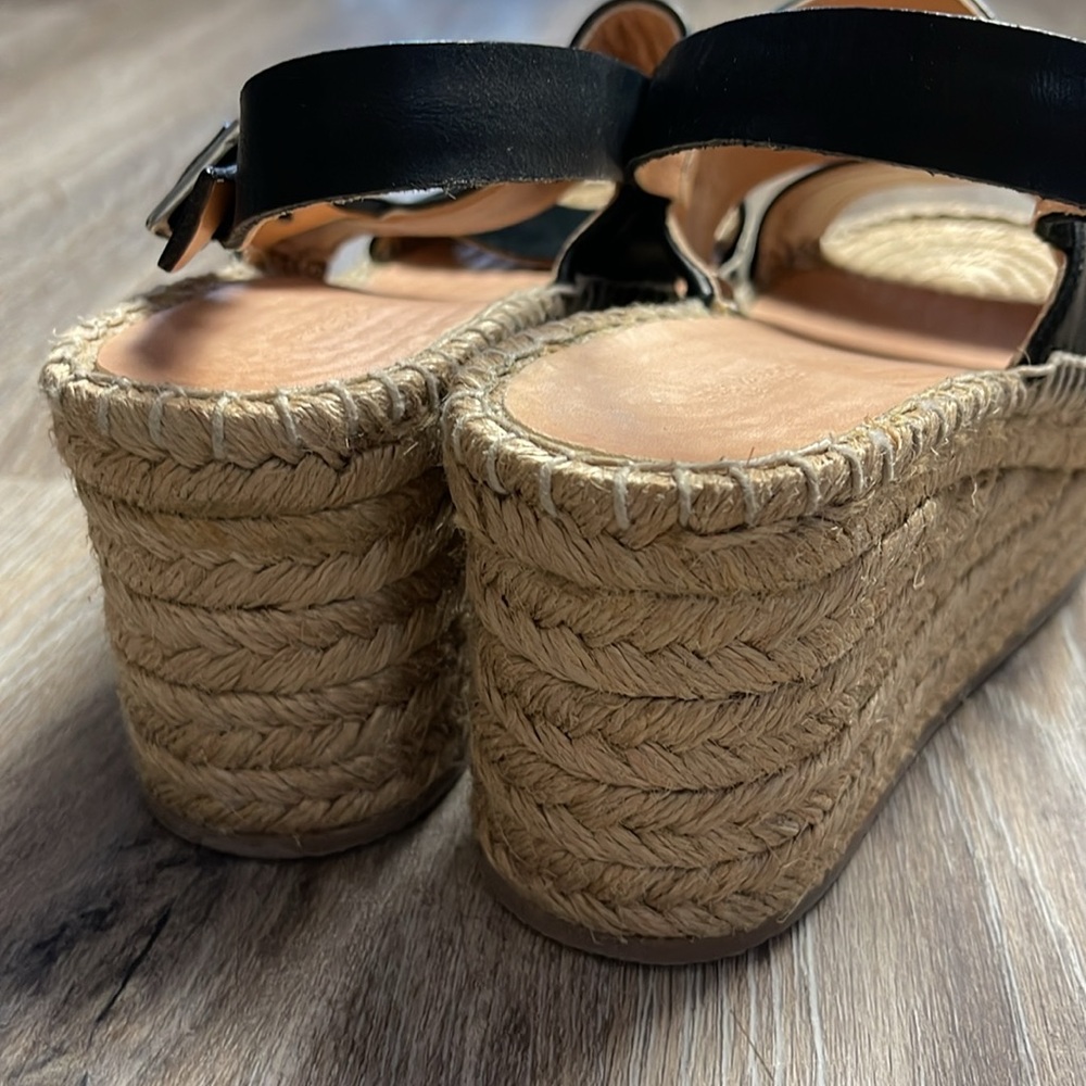 Rag & Bone Edie Black Espadrille Wedge Sandals Size 6.5 - Picture 9 of 15